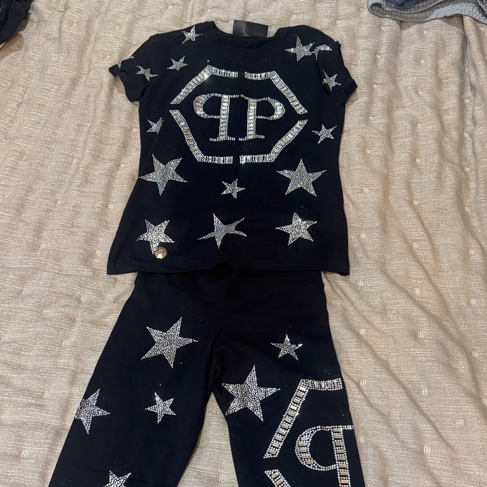 Philipp Plein Black rhinestones set